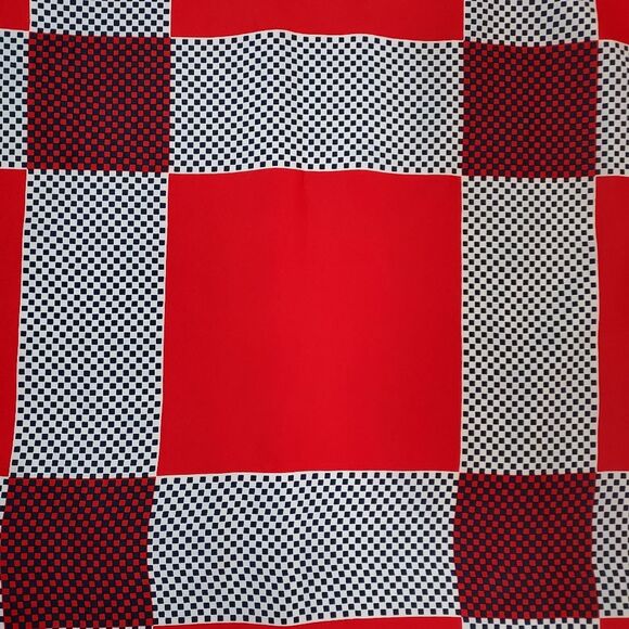 Vintage 60s Red White Blue Square Acetate Scarf Made in Japan - Picture 2 of 9